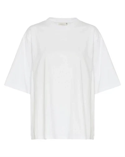 Gestuz - GZSimma Emb T-shirt - Bright White